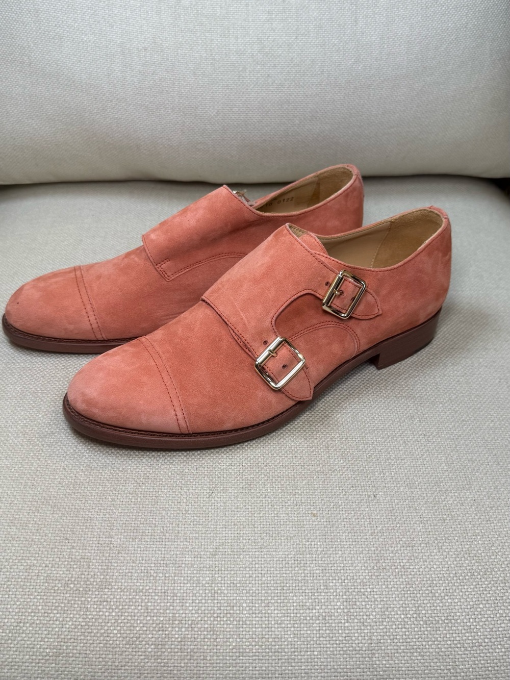 The Office of Angela Scott Mr. Colin Suede Monkstrap Oxford Loafer Size 37.5